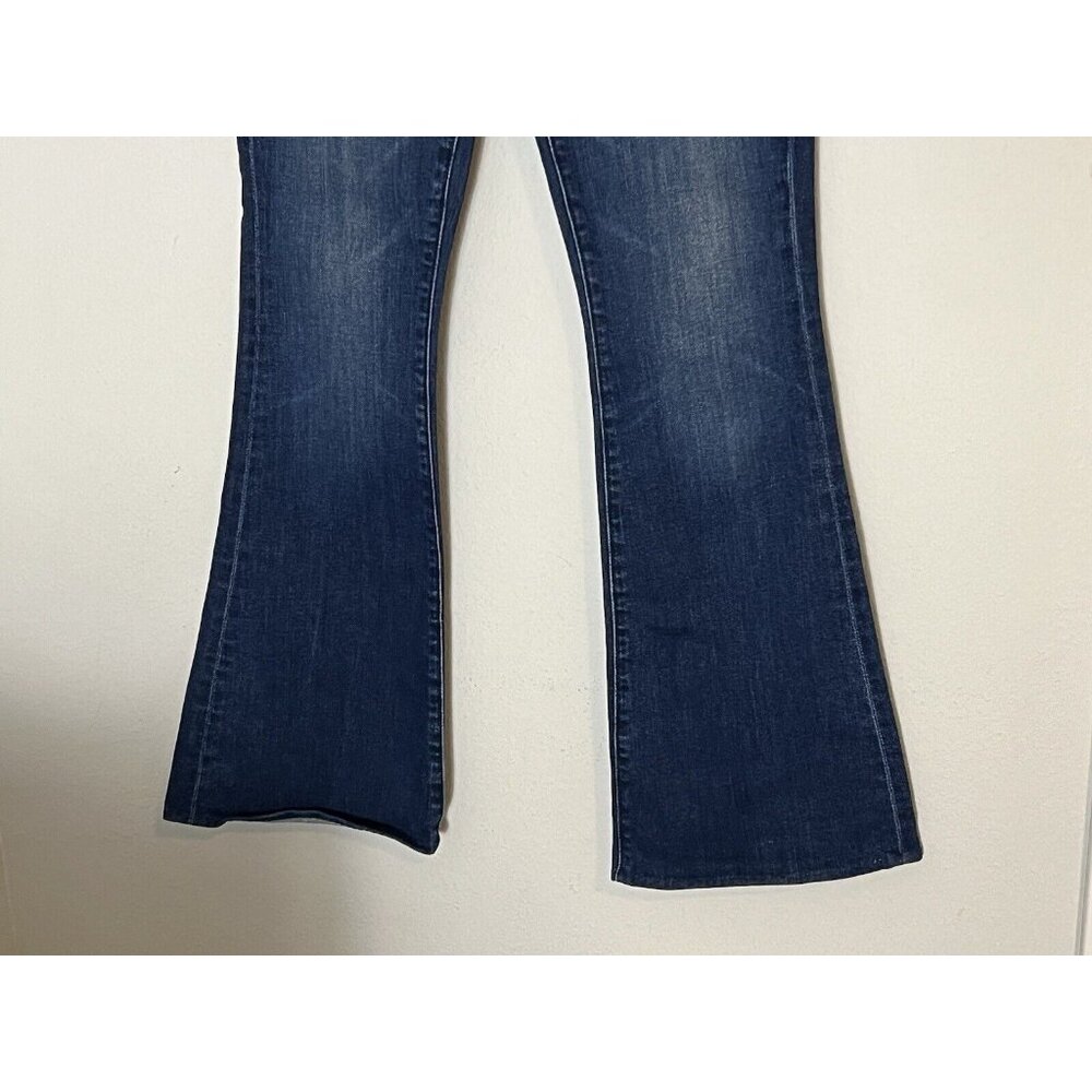 Mother Denim The Weekender Fray Flare Jeans in Teaming Up Blue Size 27 *Hemmed* - Picture 3 of 16